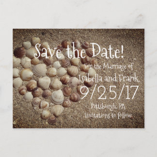 Save The Date Postcard - Beach / Seashells