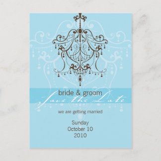 SAVE THE DATE POSTCARD :: chandelier
