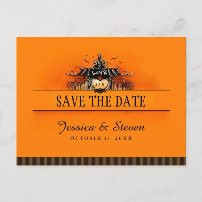 Save the Date Postcard - Halloween Love (Front)