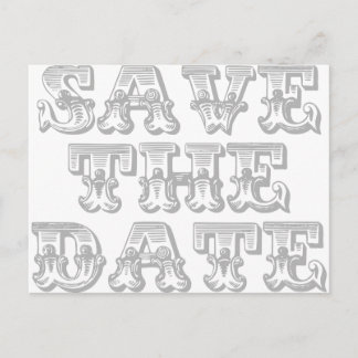 Save the Date Postcard in Silver Grey