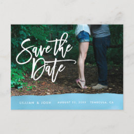 Save the Date Postcard, photo card, watercolor Announcement Postcard