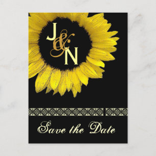 Save the Date Postcard - Yellow Sunflower