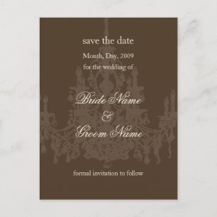Save the Date postcards, chandelier Announcement Postcard