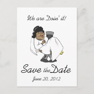 Save the Date Postcards Doin' it! Bride Groom Card