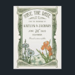 Save the Date Postcards | Floral Art Nouveau<br><div class="desc">Save the Date Postcards | Floral Art Nouveau | Vintage,  elegant,  classic,  watercolor,  painting</div>