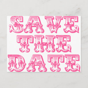 Save the Date Postcards in Hot Pink/Fuschia