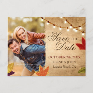Save the Date Postcards Rustic Autumn Wedding