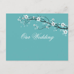 Save the Date postcards white blossoms