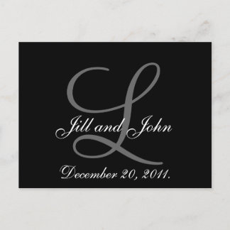 Save The Date Postcards with Monogram
