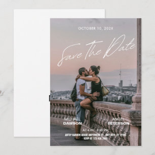 Save The Date Poster de film minimaliste pour mariage photo