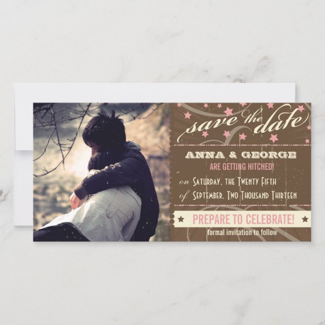 Save The Date Poster rustique : Mousse de fraises Enregistrer la (Devant)