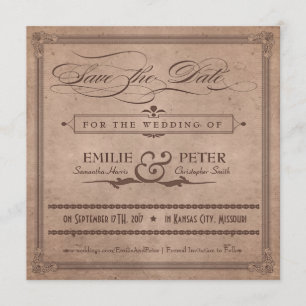 Save The Date Poster vintage de cacao rustique Enregistrer la da