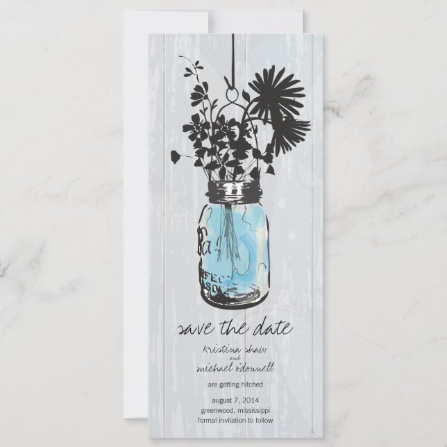 Save The Date Pot de fleurs en grès & Fleurs sauvages Enregistre (Devant)