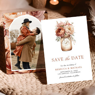 Save The Date Pot de fleurs en terre cuite pour mariage photo en