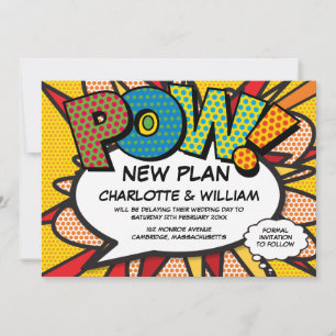 Save The Date POW Report Différé de Date Bande Dessinée Pop Art