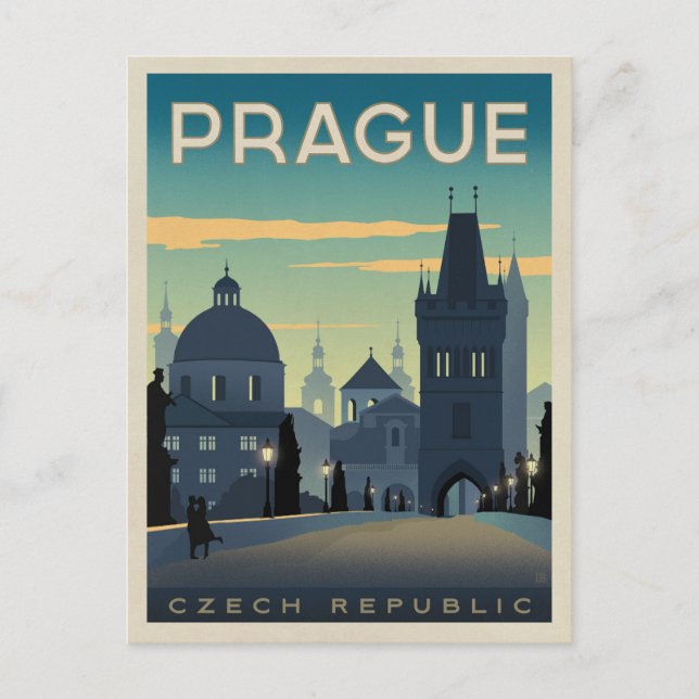 Save the Date | Prague, Czech Republic Announcement Postcard (Front)