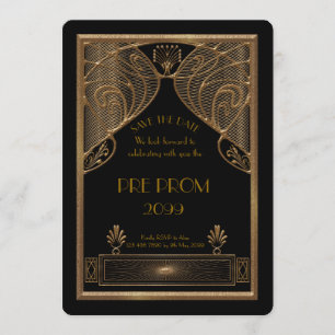 Save The Date Pré PromJunior, grand Gatsby, or, noir