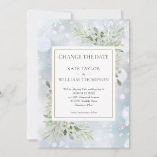 Save The Date Premiers Snowflakes Changer la date de la verdure 