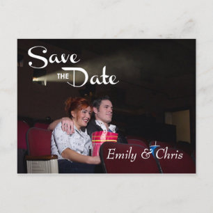 Save the Date Pretty Script Postcard