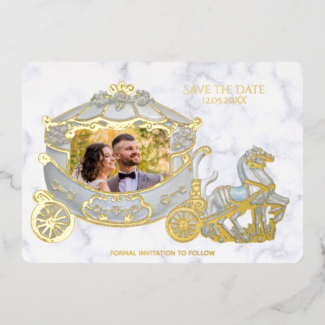 Save the Date - Princess in the Carriage - Photo (Front)