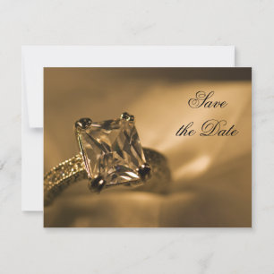 Save The Date Princesse Coupe Diamond Ring Mariage Enregistrer l