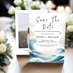 Save The Date Printemps Eté Plage Océan Destination Mariage