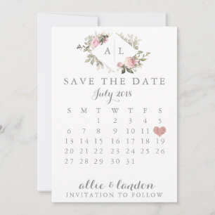 Save The Date Printemps Floral Enregistrer le calendrier de la d