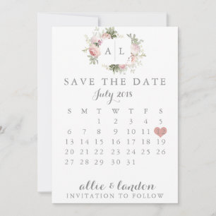 Save The Date Printemps Floral Enregistrer le calendrier de la d