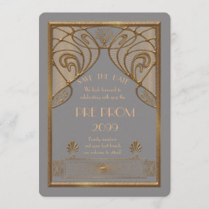 Save The Date Prom Junior, Grand Gatsby, Or, gris A