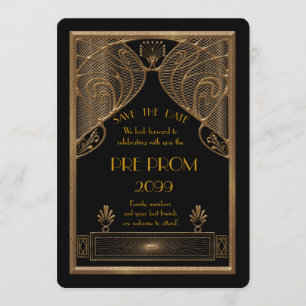 Save The Date Prom Junior, Grand Gatsby, Or, noir