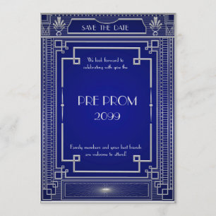 Save The Date PromJunior, Grand Gatsby, Argent, Marine