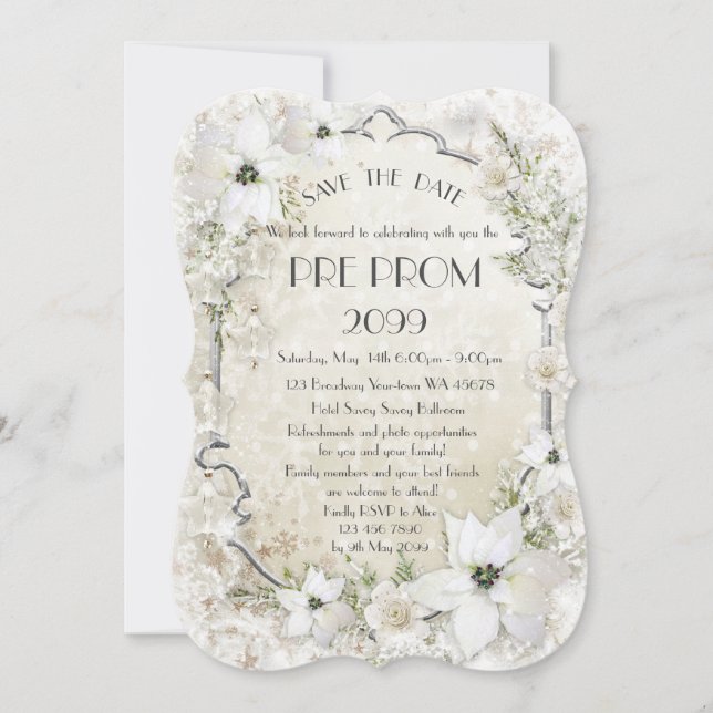 Save The Date PromJunior, Grand Gatsby, Or, argent, support (Devant)