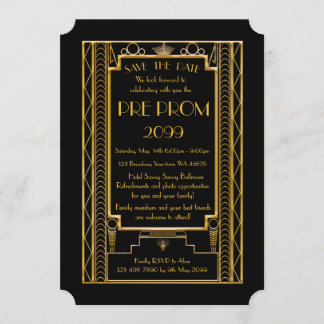 Save The Date PromJunior, Grand Gatsby, Or, Noir