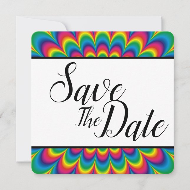 Save The Date Psychedelique Tie Dye Enregistrez La Date (Devant)