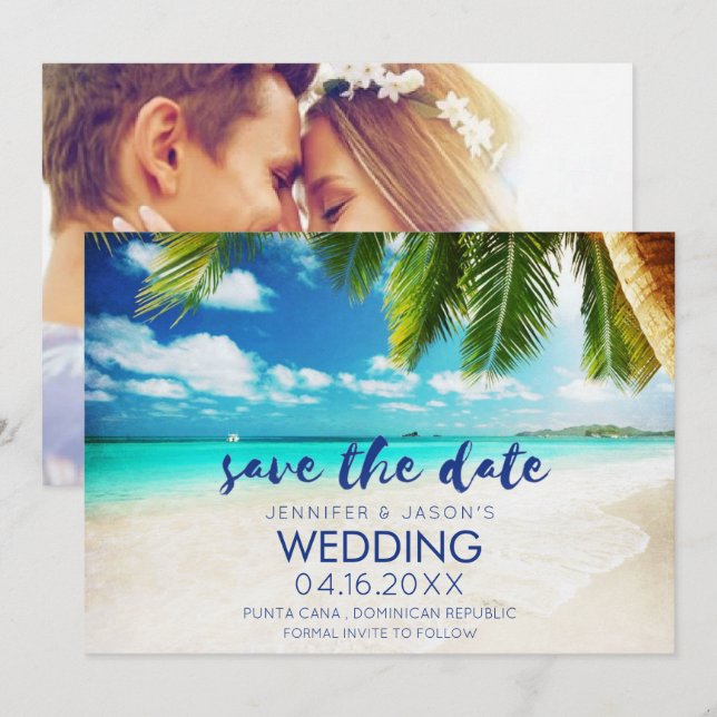 Save The Date Punta Cana Beach Destination Mariage (Devant / Derrière)
