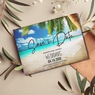 Save The Date Punta Cana Beach Destination Mariage Photo