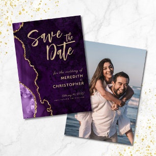 Save The Date Purple Agate photo mariage Enregistrer la date