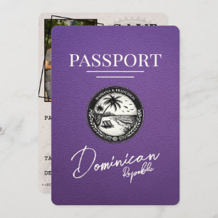 Save The Date Purple Dominican Republic Passeport Enregistrer La