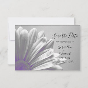 Save The Date Purple Floral Faits saillants Mariage Enregistrer