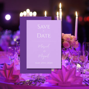 Save The Date Purple Lavender Moderne Élégant Simple