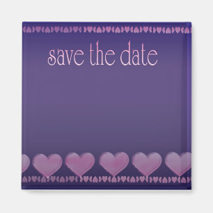 Save the date purple magnet