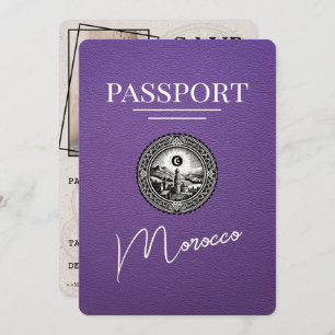 Save The Date Purple Maroc Passeport Enregistrer La Date