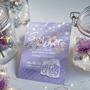 Save The Date Purple Mason Jars Mariage Enregistrer La Date