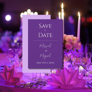 Save The Date Purple Moderne Élégant Simple