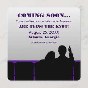 Save The Date Purple Movie Theatre Enregistrer la date