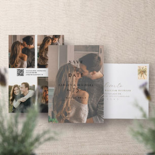 Save The Date QR Code Moderne superposition Élégante 5 Typograph