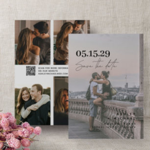 Save The Date QR Code Moderne Vellum Overlay Script 4 Photo