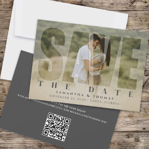 Save The Date QR Code Photo Enregistrer la date La typographie m