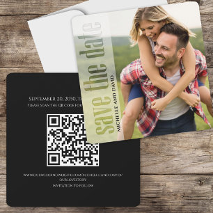 Save The Date QR Code Photo Enregistrer la date La typographie m