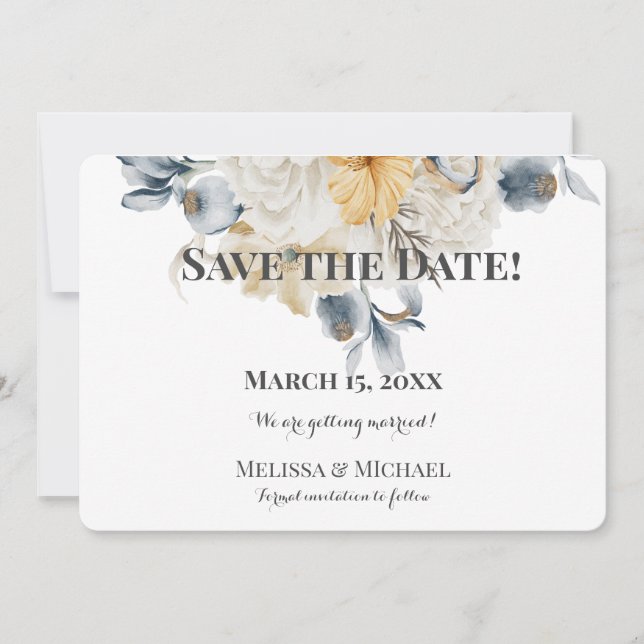 Save The Date QUELQUE CHOSE DE BLEU - MARIAGE horizontal (Devant)